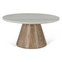 Vista 36" Coffee Table with White Travertine and Light Base