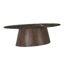 Vista 90" Oval Dining Table in Lava Marble with Dark Base
