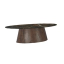 Vista 52" Oval Coffee Table in Lava Marble with Dark Base