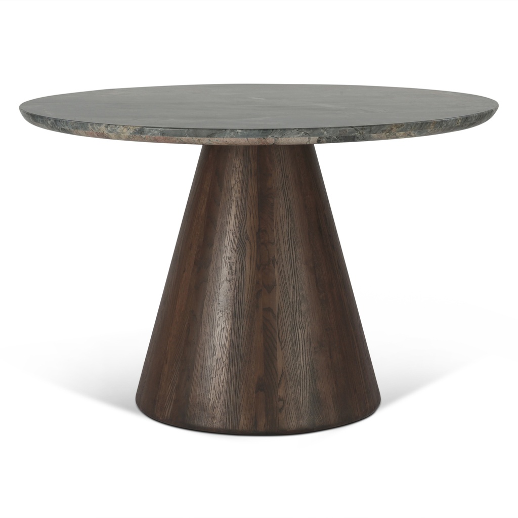 [FVT-RD48LMD] Vista 48" Round Dining Table with Lava Marble and Dark Base