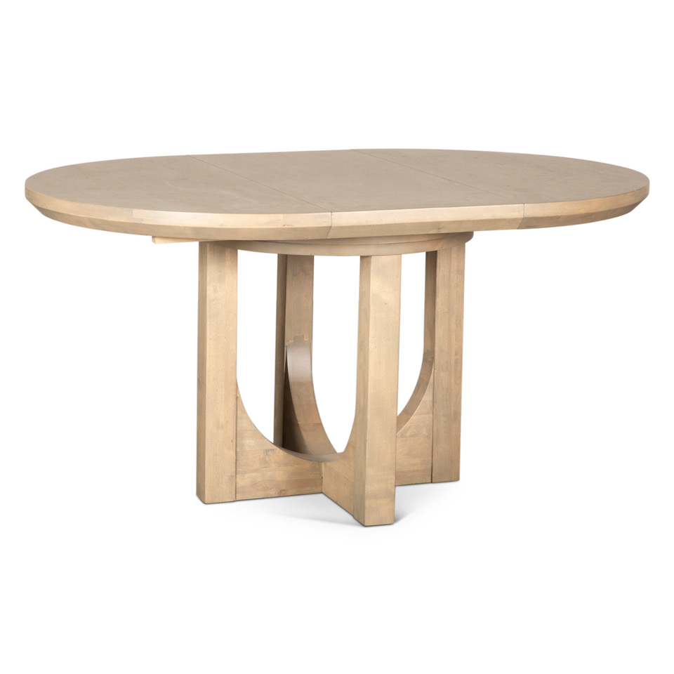 Grassroots Mission 42-60" Round Extension Dining Table in Gray Birch