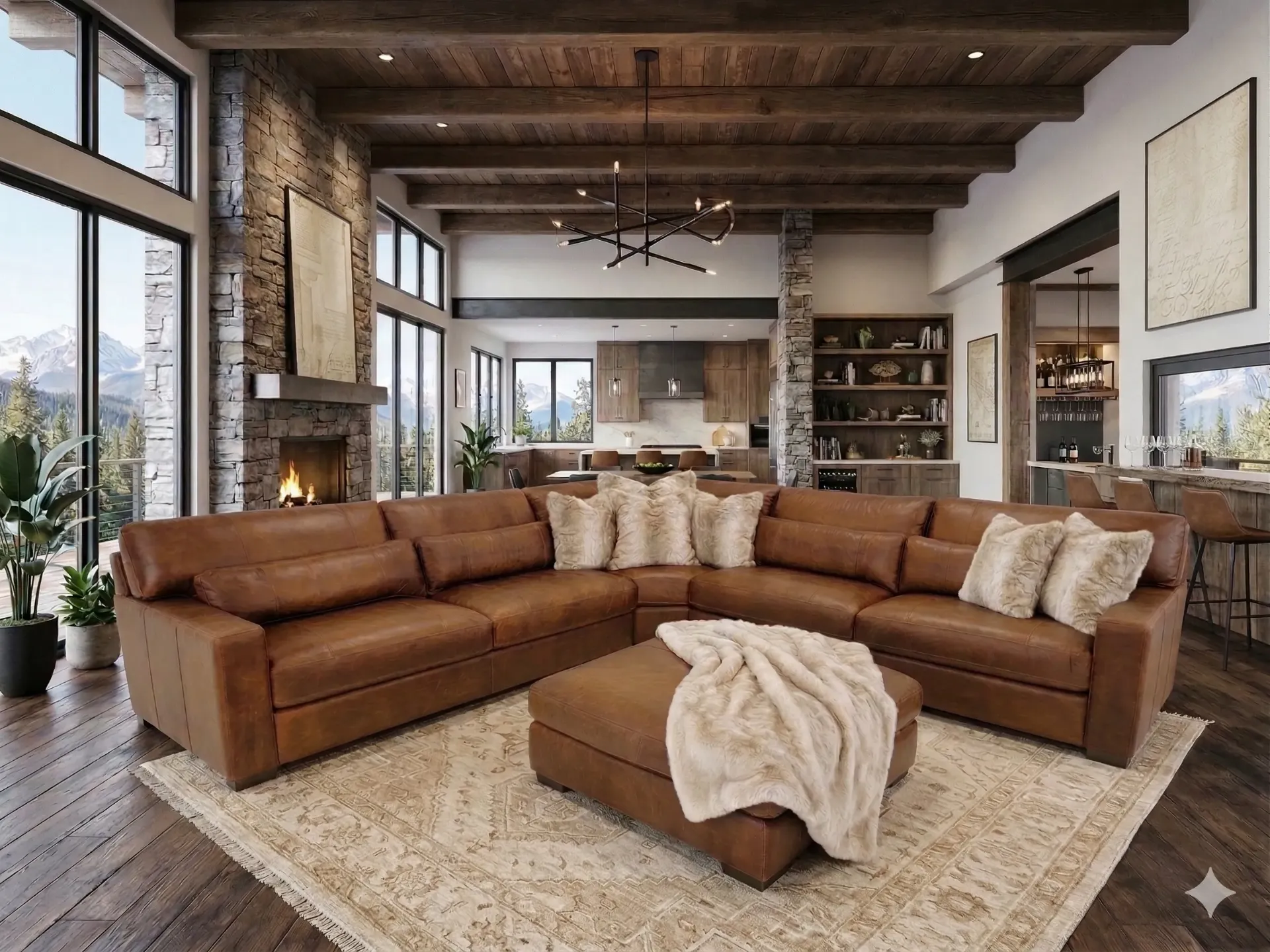 Jacqueline Leather Customizable Sectional