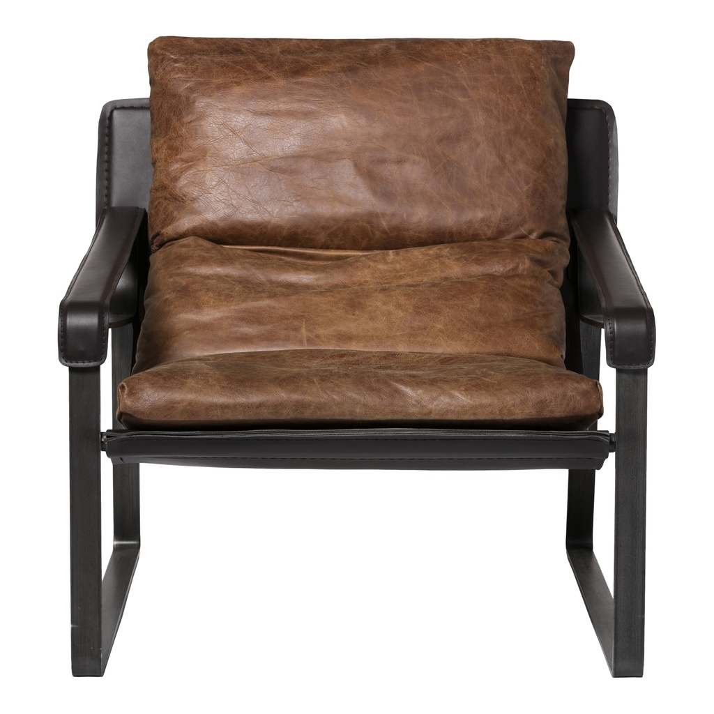 [PK-1044-14] Connor Club Chair Open Road Brown Leather