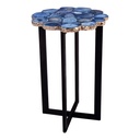 Azul Agate Accent Table Blue