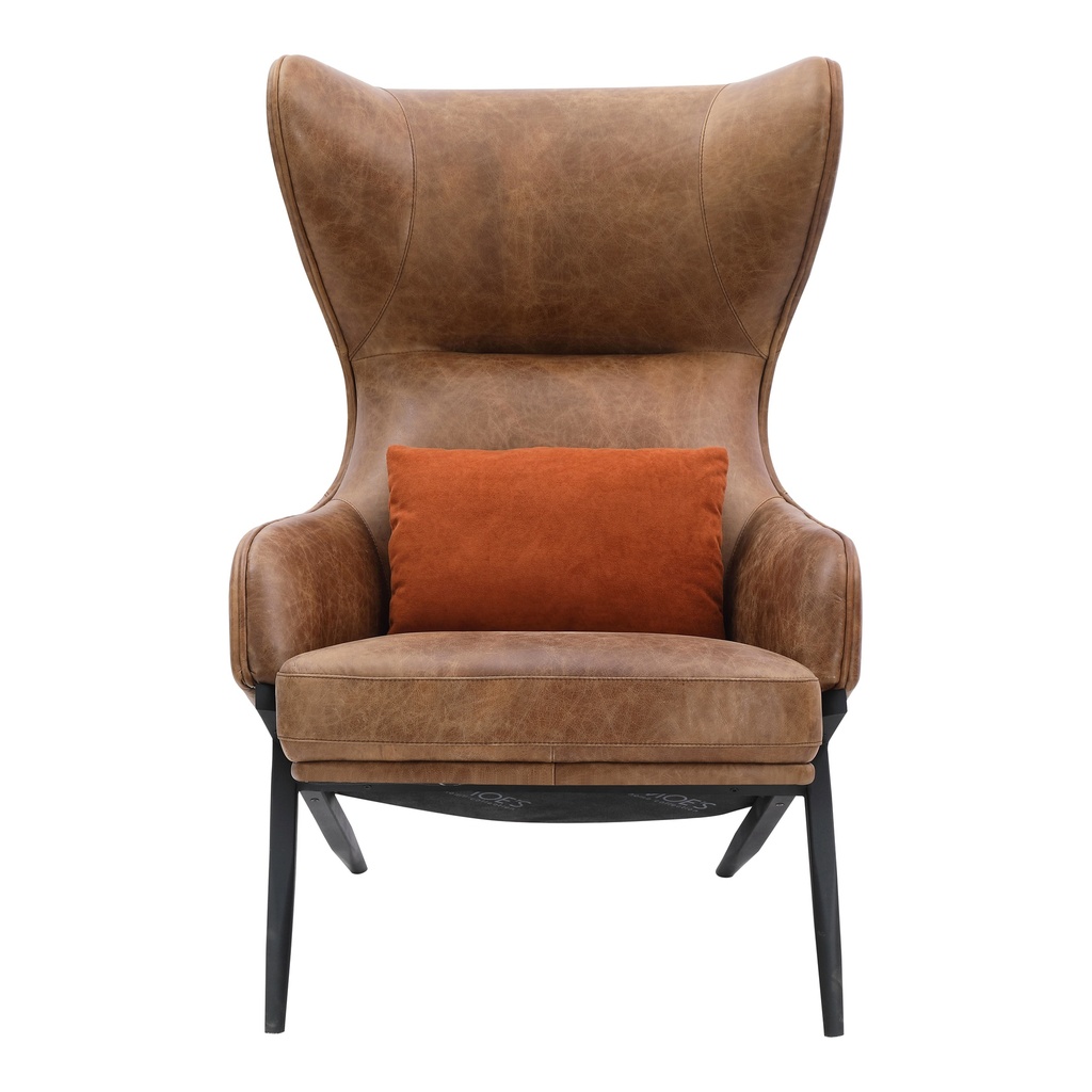 [PK-1103-14] Amos Leather Accent Chair Open Road Brown