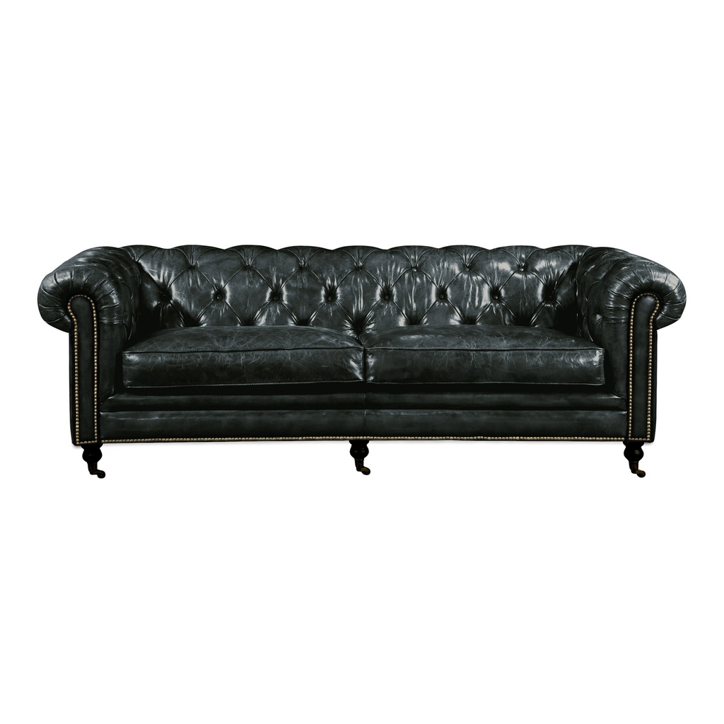[PK-1007-02] Birmingham Sofa Black Leather