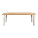 Century Dining Table Natural White Marble Leg