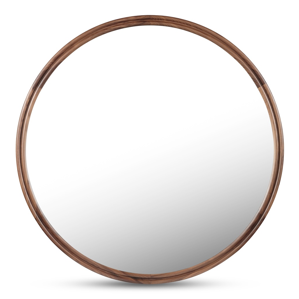 [BC-1149-03] Alcott Small Round Mirror Walnut