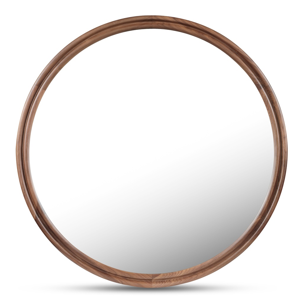 [BC-1150-03] Alcott Large Round Mirror Walnut