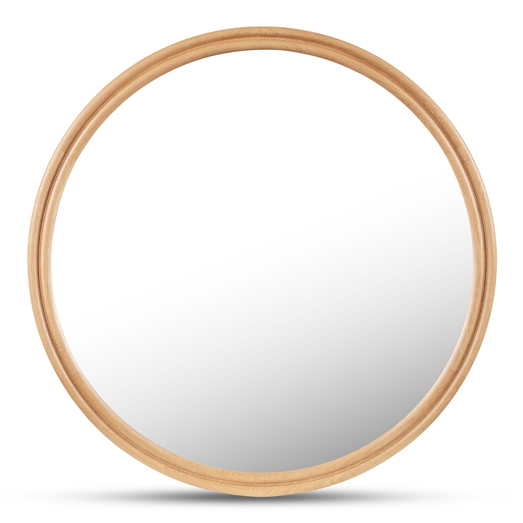 [BC-1150-24] Alcott Large Round Mirror Oak