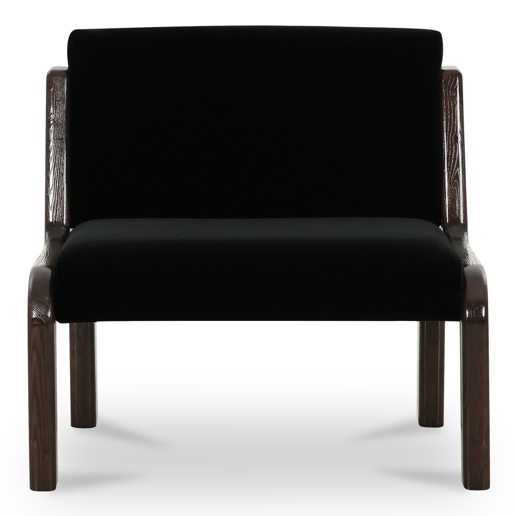 [OA-1075-02] Edie Accent Chair Black Faux Mohair