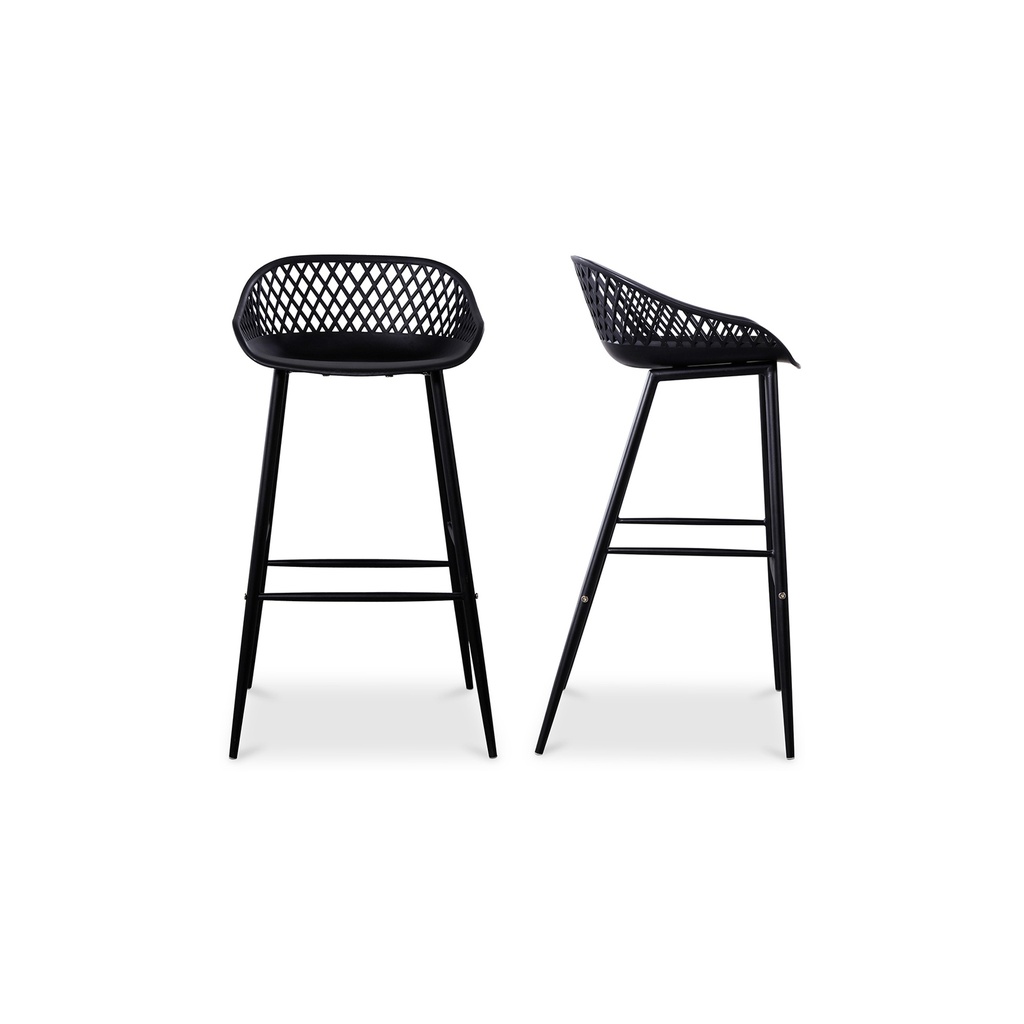 [QX-1004-02] Piazza Outdoor Barstool Black - Set Of Two