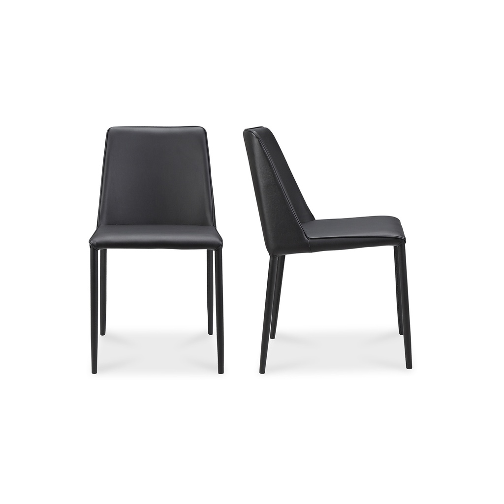 [YM-1004-29] Nora Dining Chair Black Vegan Leather - Set Of Two