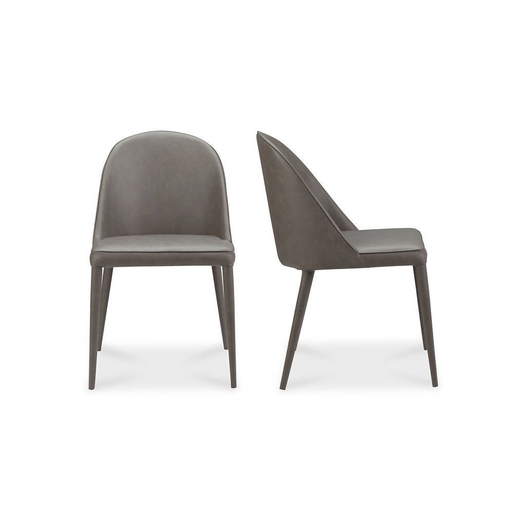 [YM-1002-26] Burton Dining Chair Grey Vegan Leather - Set Of Two