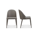 Burton Dining Chair Grey Vegan Leather - Set Of Two