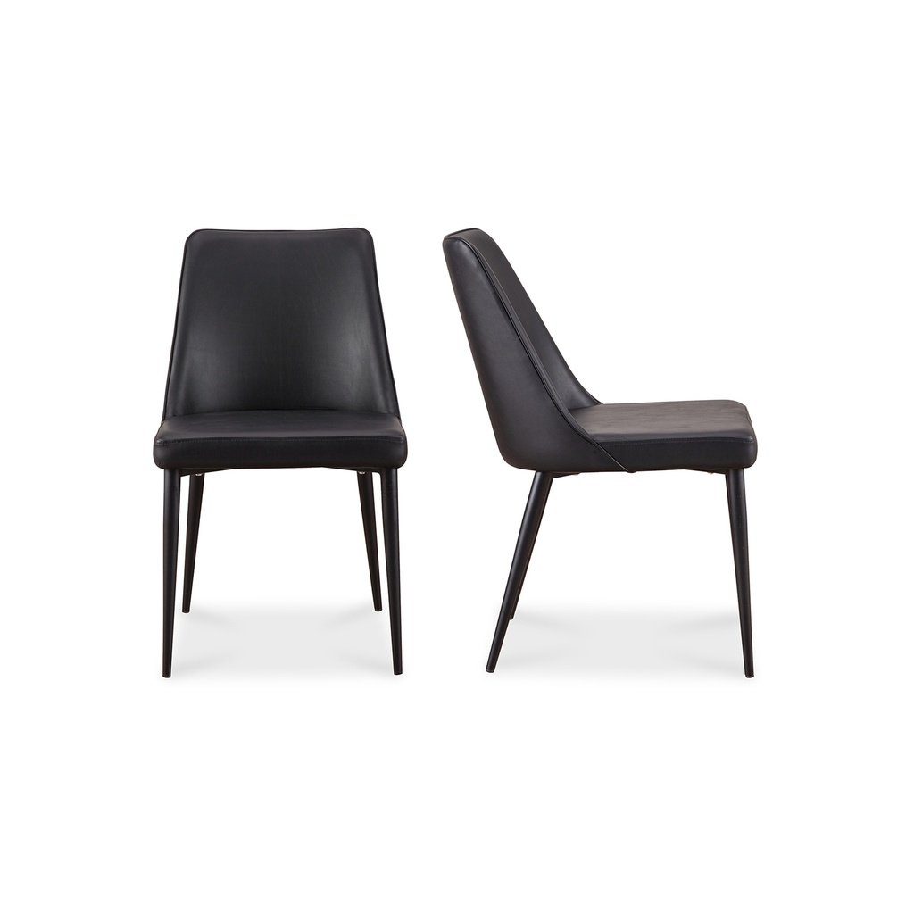 [YM-1006-02] Lula Dining Chair Black Vegan Leather - Set Of Two