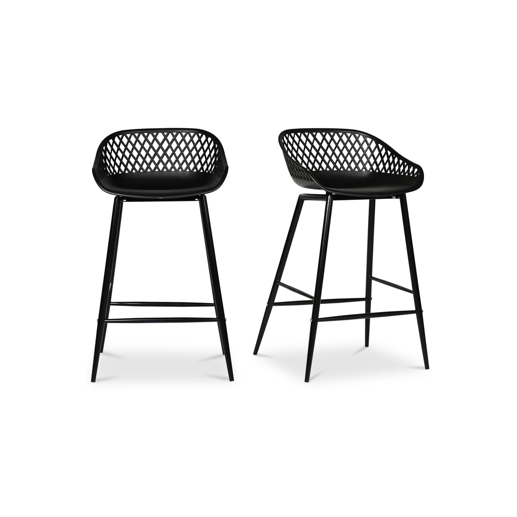 [QX-1009-02] Piazza Outdoor Counter Stool Black - Set Of Two