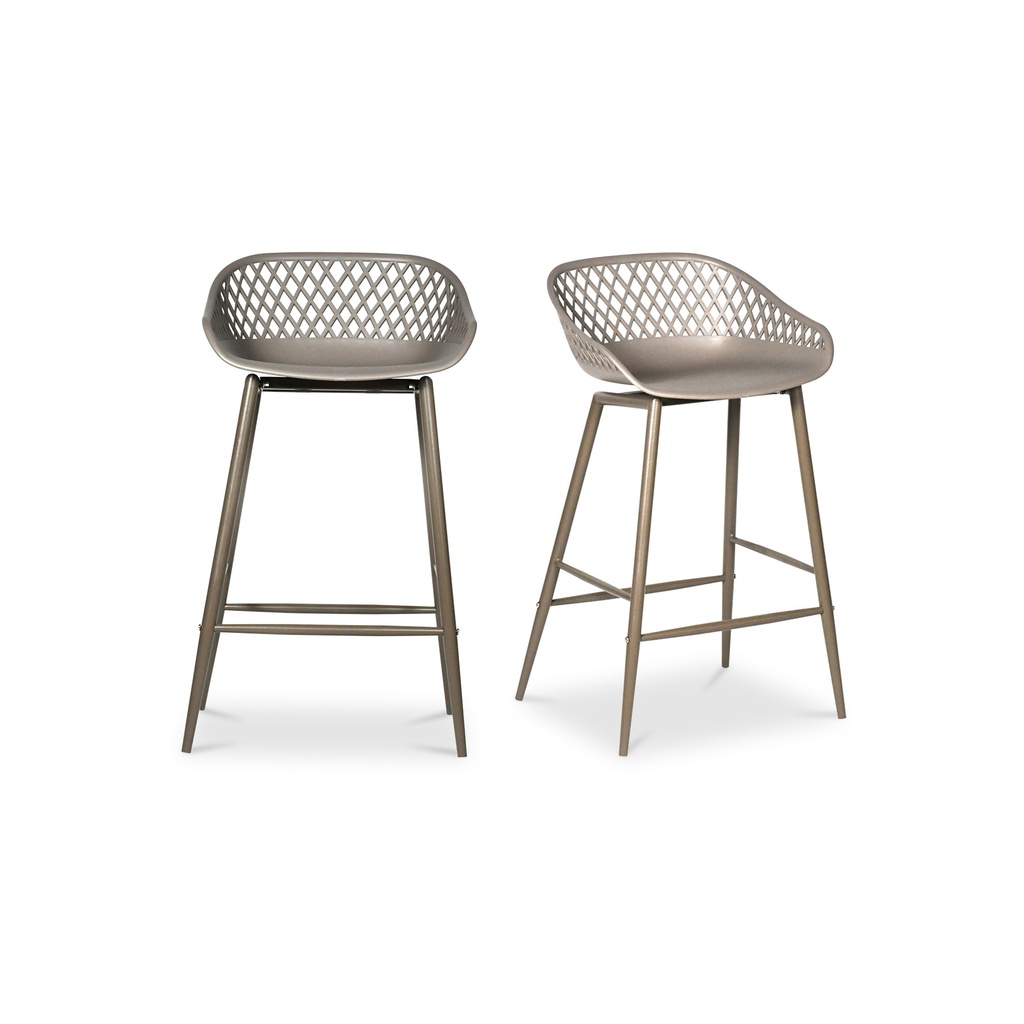 [QX-1009-15] Piazza Outdoor Counter Stool Grey - Set Of Two