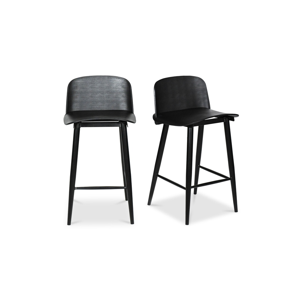 [QX-1008-02] Looey Counter Stool Black - Set Of Two