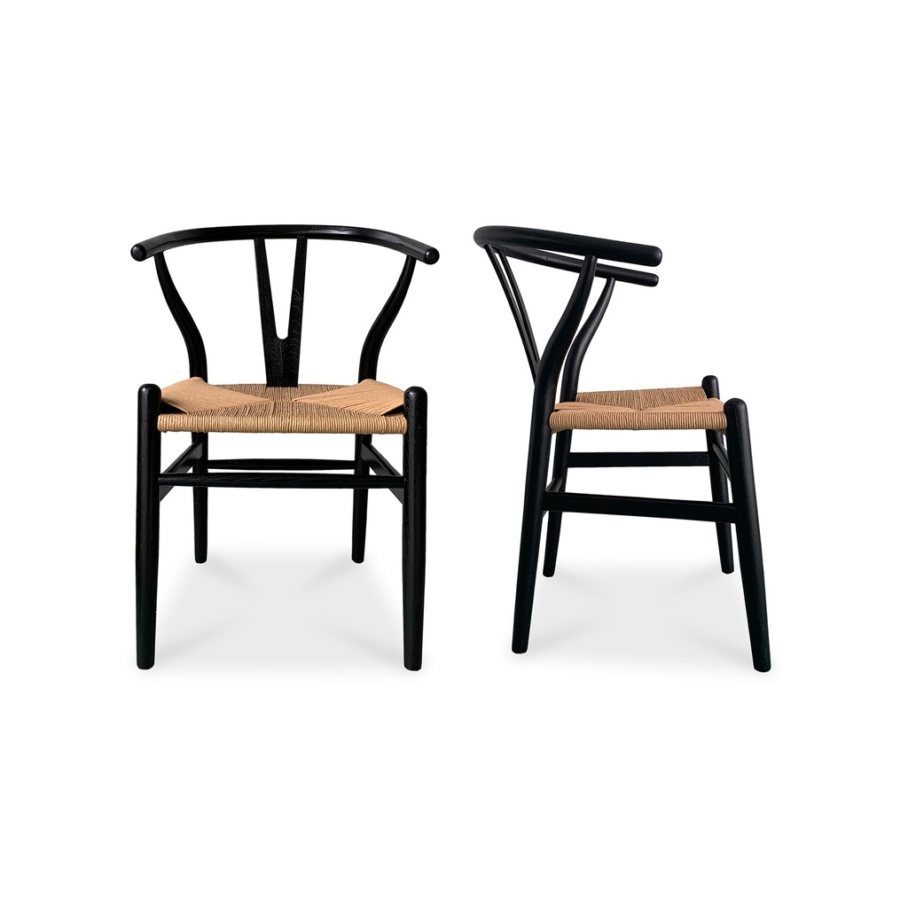 [FG-1015-37] Ventana Dining Chair Black And Natural - Set Of Two