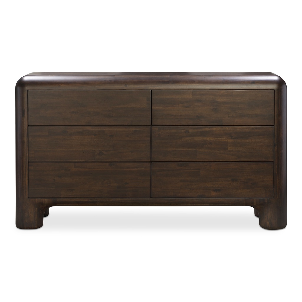 [YR-1015-20] Rowan 6 Drawer Dresser Dark Brown