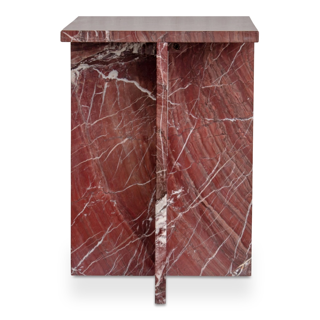 [PJ-1024-06] Blair Accent Table Rosso Levanto Marble