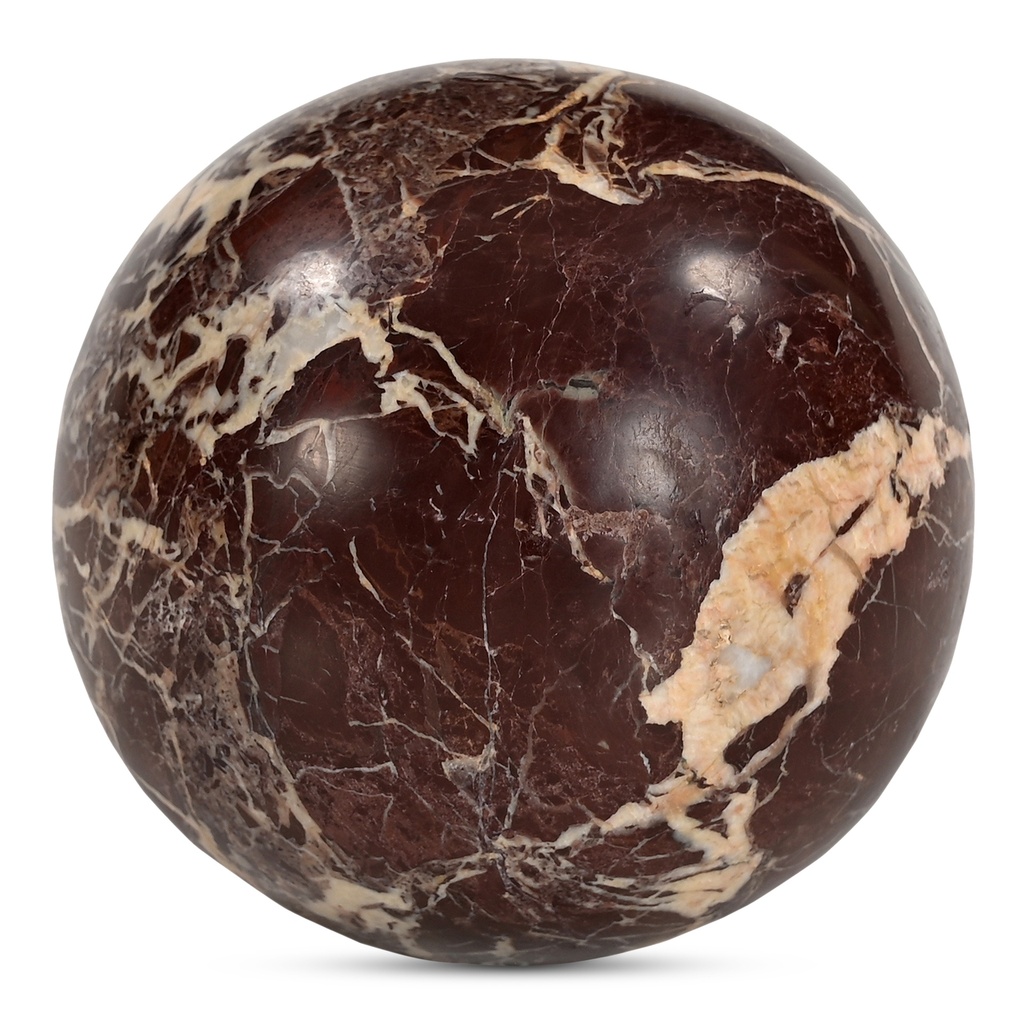 [GZ-1173-22] Odessa Sphere Tabletop Accent Red Levanto Marble
