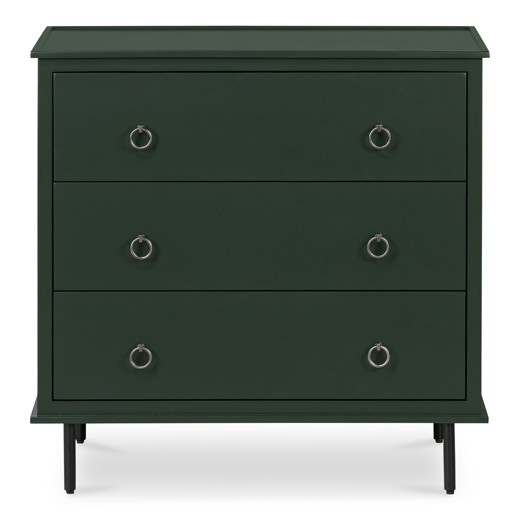 Reagan 3 Drawer Nightstand Deep Green