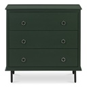 Reagan 3 Drawer Nightstand Deep Green