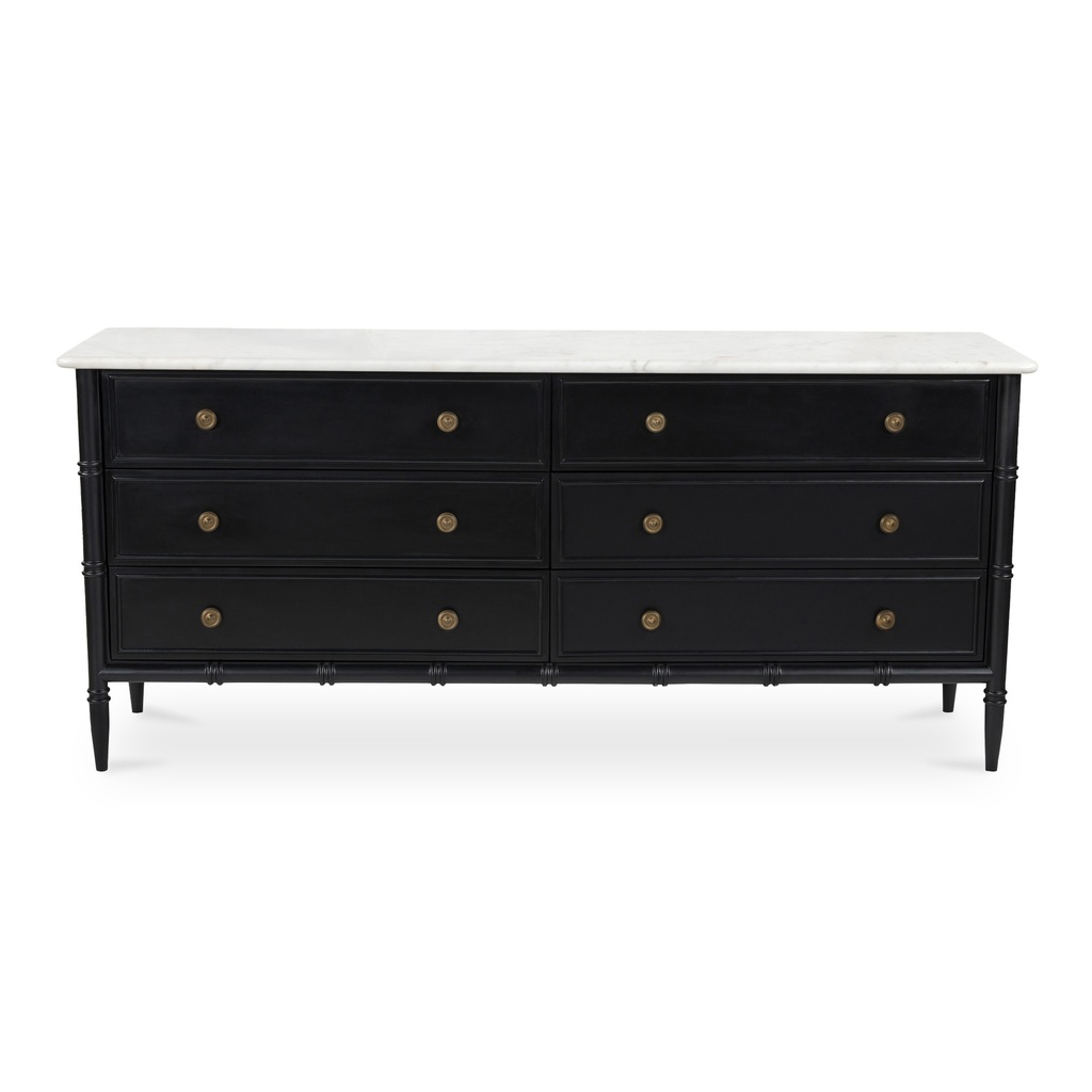 [RP-1061-02] Eleanor 6 Drawer Dresser Black