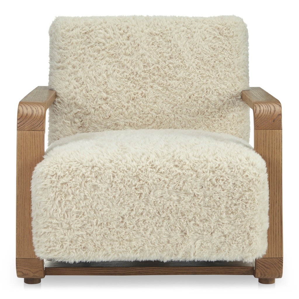 [ME-1073-05] Eckersley Lounge Chair Cream Faux Fur