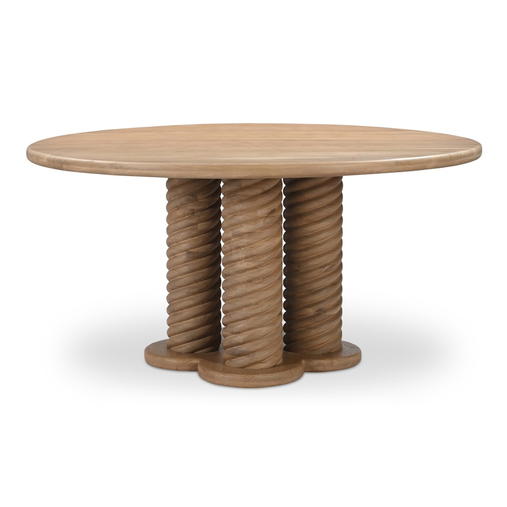 Treccia Round Dining Table Oak