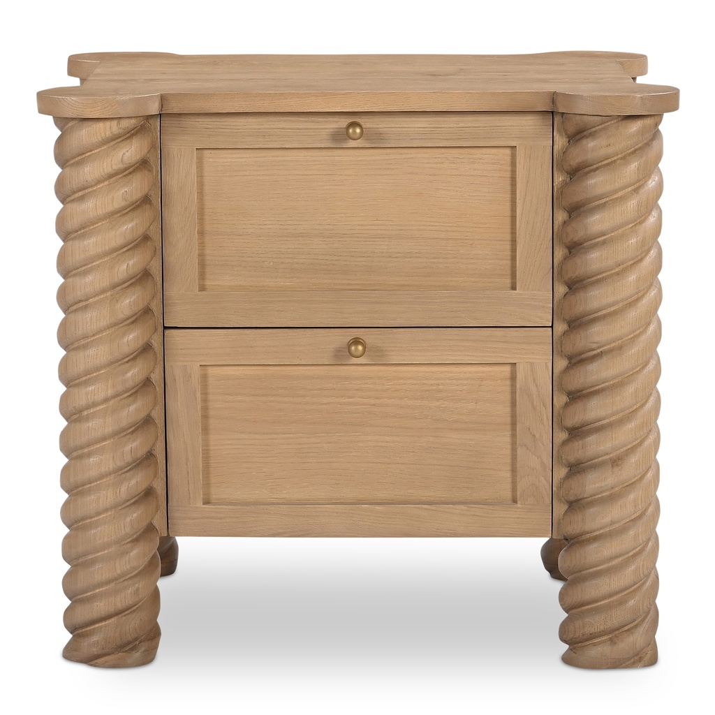 [BB-1031-24] Treccia 2 Drawer Nightstand Oak