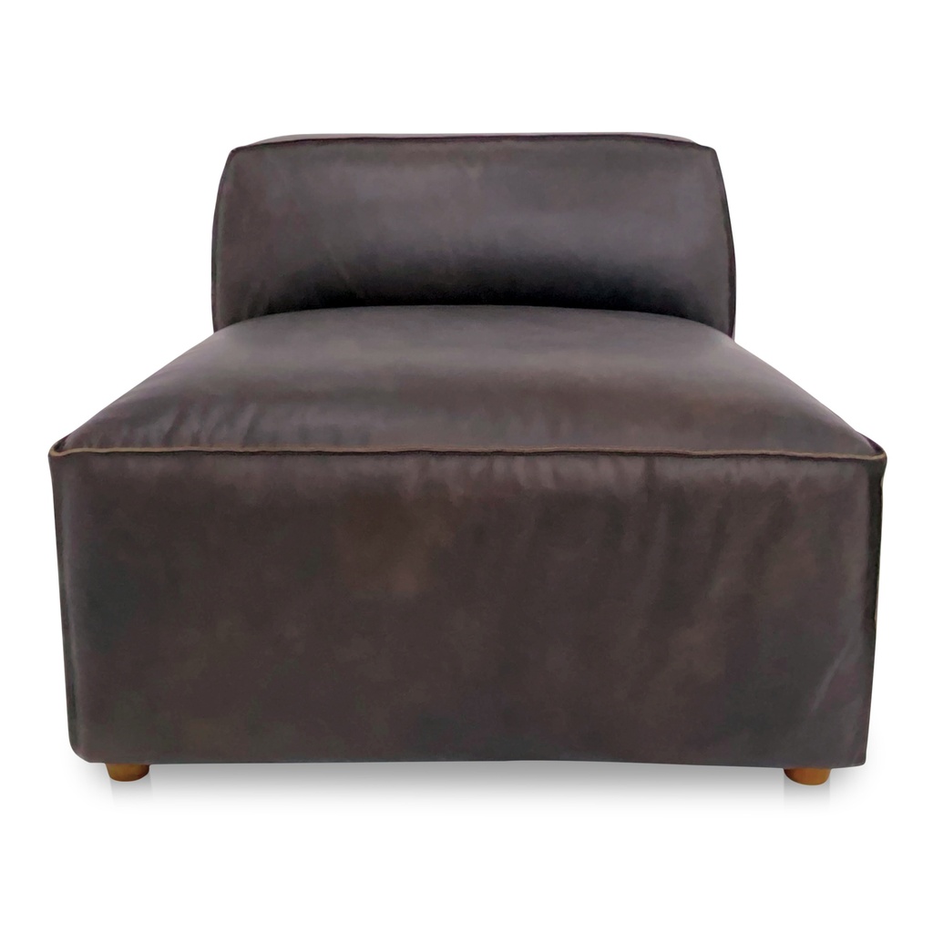 [XQ-1002-20] Form Slipper Chair Espresso Brown Leather