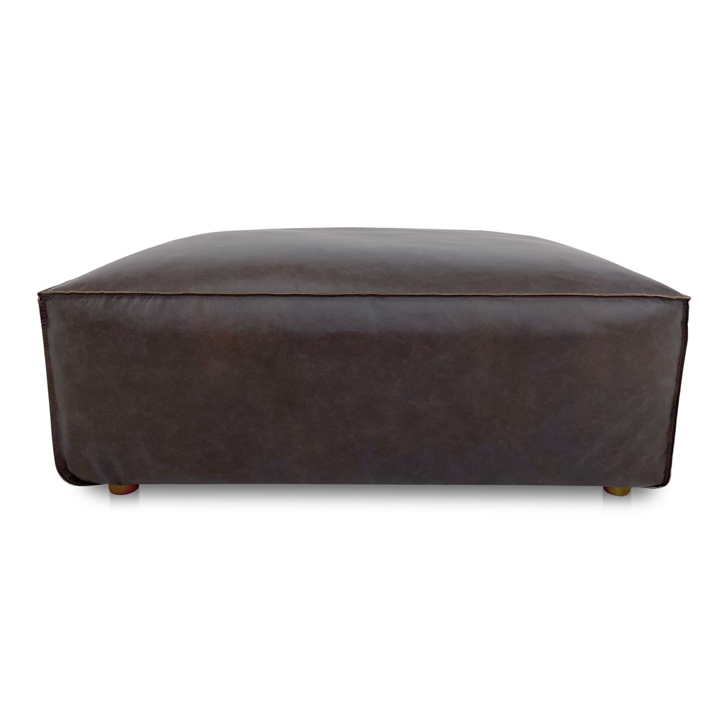 [XQ-1003-20] Form Ottoman Espresso Brown Leather
