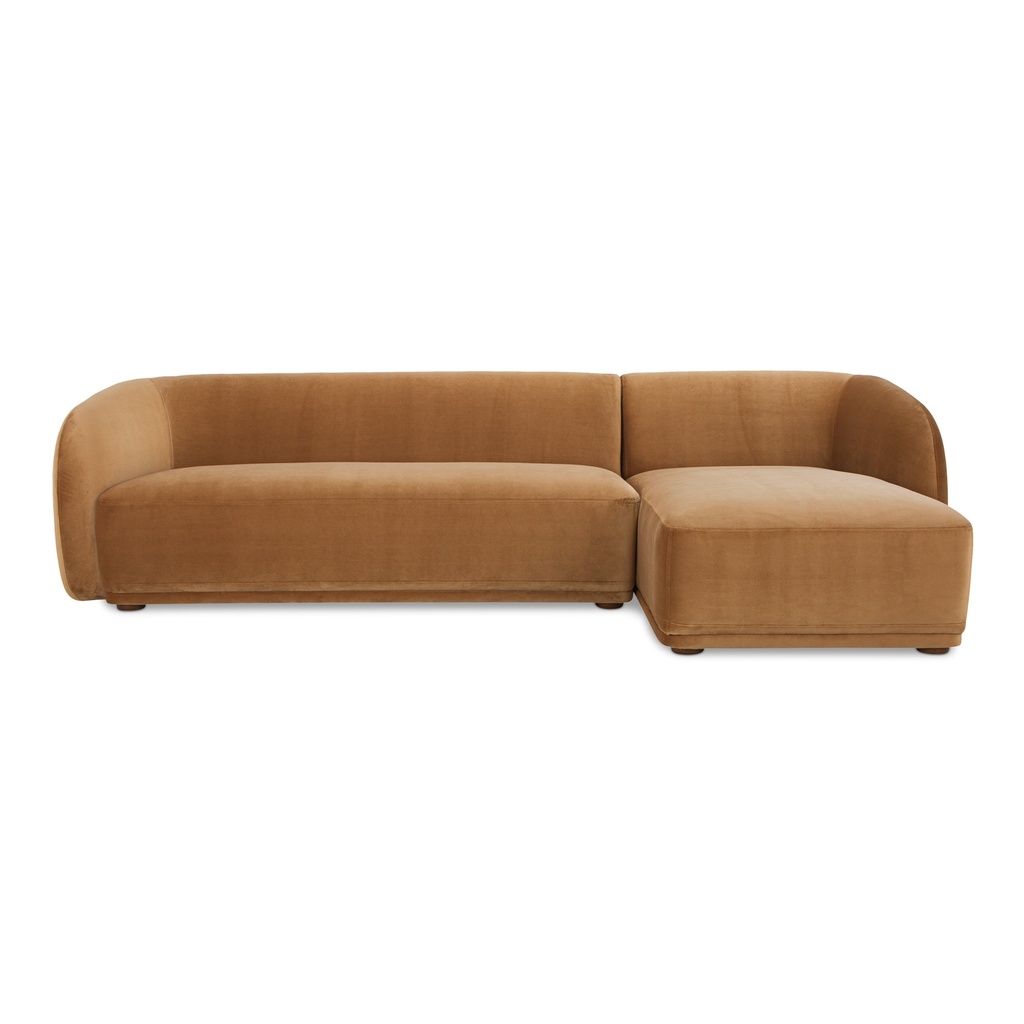 [FO-1030-40-R-0] Faye Right Sectional Tan Faux Mohair