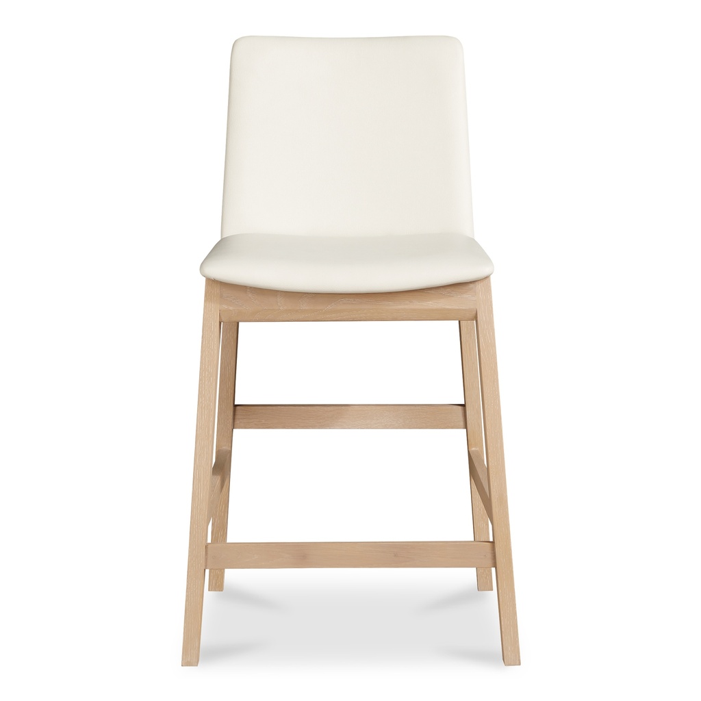 [BC-1138-05] Deco Oak Counter Stool White PVC