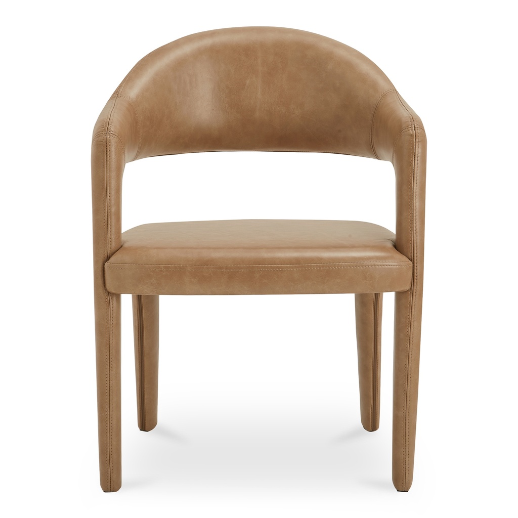 [YM-1009-03] Martens Dining Chair Brown Leather