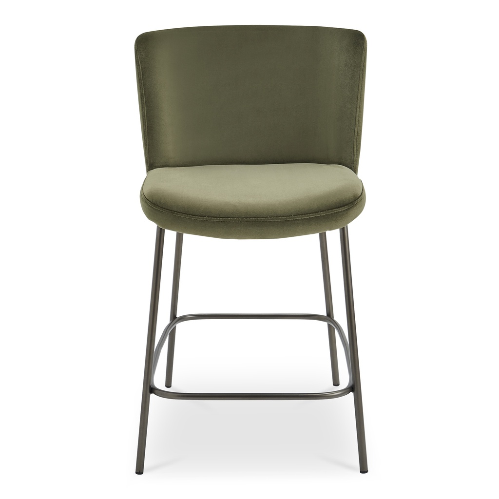 [YM-1013-27] Early Counter Stool Faux Green Mohair