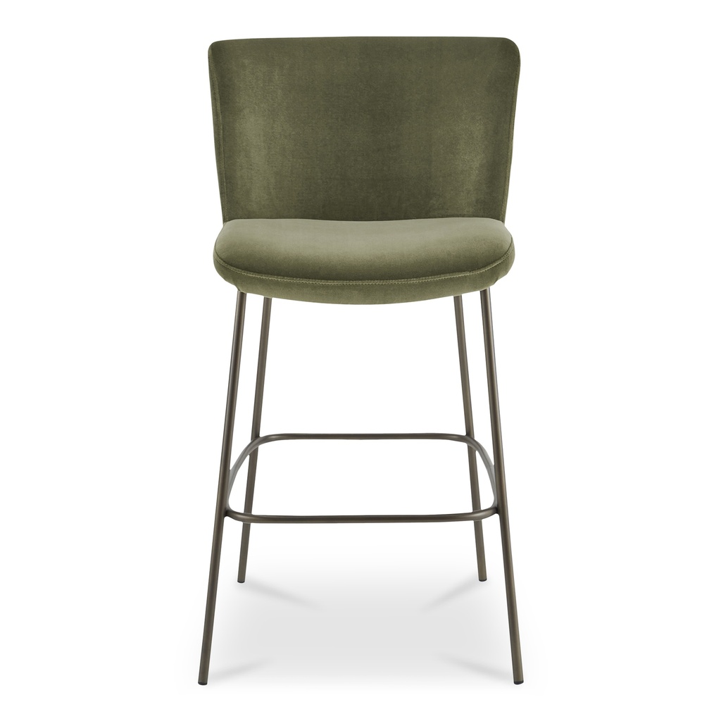 [YM-1014-27] Early Bar Stool Faux Green Mohair