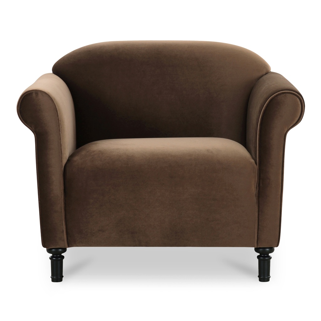 [OA-1063-20] Harmony Accent Chair Dark Brown Faux Mohair