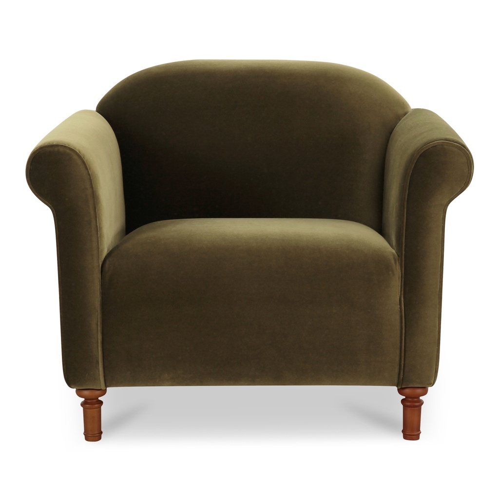 [OA-1063-27] Harmony Accent Chair Dark Green Faux Mohair
