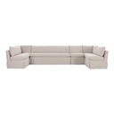 Fable Slipcover Dining Banquette U-Shape Beige 154 in.