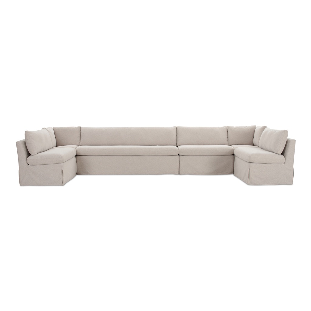 [OA-1066-34] Fable Slipcover Dining Banquette U-Shape Beige 168 in.
