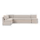 Fable Slipcover Dining Banquette L-Shape Beige 125.5 in.
