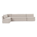 Fable Slipcover Dining Banquette L-Shape Beige 139.5 in.
