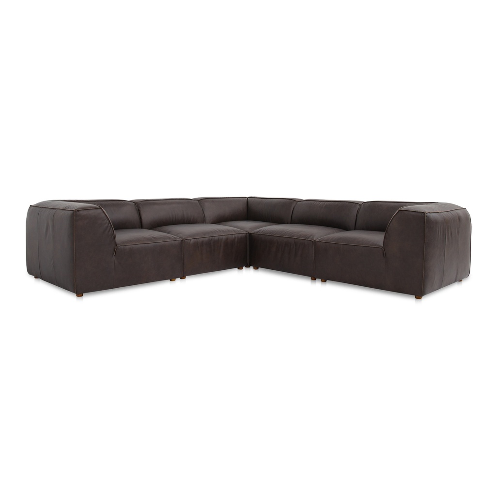 [XQ-1007-20] Form Classic L-Shaped Modular Sectional Espresso Brown