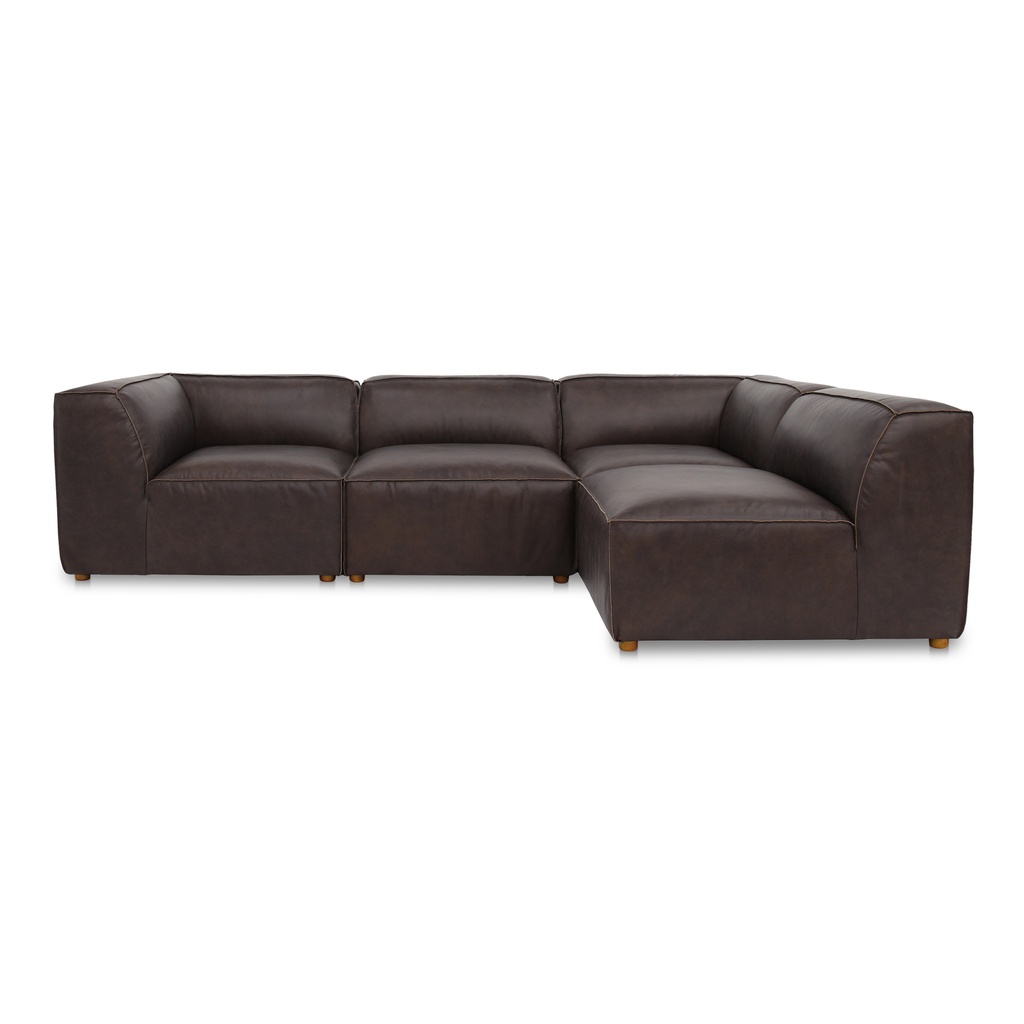 [XQ-1004-20] Form Signature Modular Sectional Espresso Brown Leather