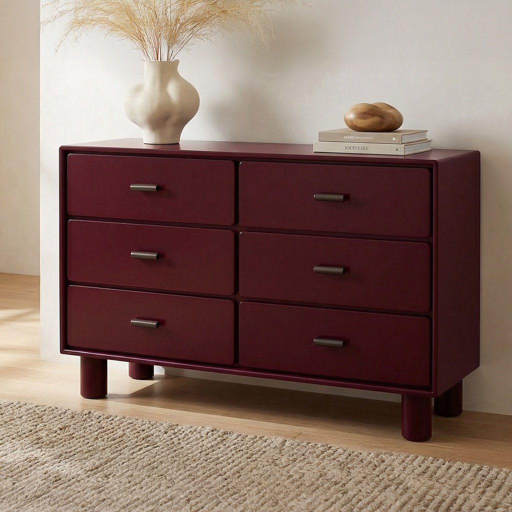 Jolene 6 Drawer Dresser Deep Red