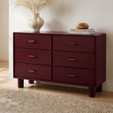 Jolene 6 Drawer Dresser Deep Red